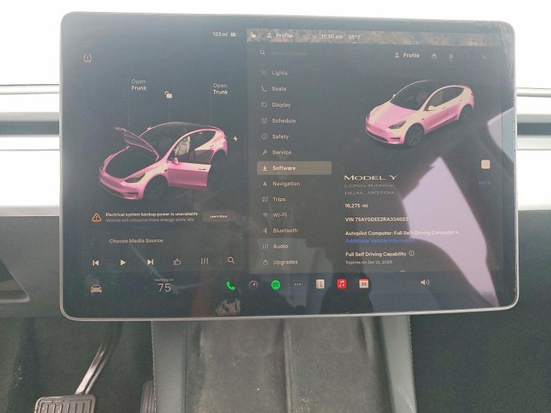 Photo 9 from auction – 2024 TESLA MODEL Y with VIN 7SAYGDEE2RA334023