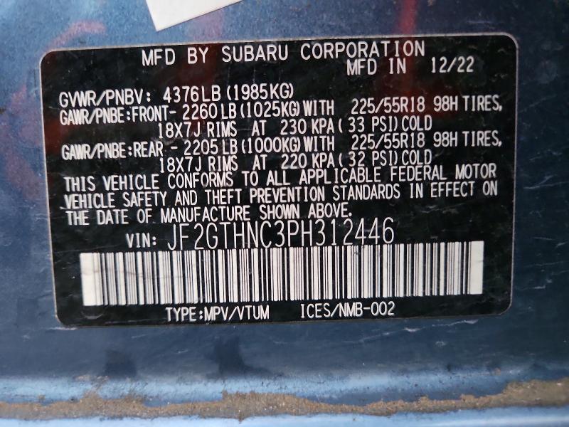 Photo 14 from auction – 2023 SUBARU CROSSTREK with VIN JF2GTHNC3PH312446
