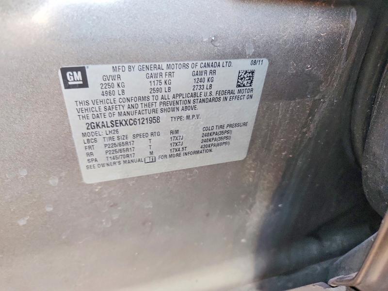Photo 14 from auction – 2012 GMC TERRAIN SL with VIN 2GKALSEKXC6121958