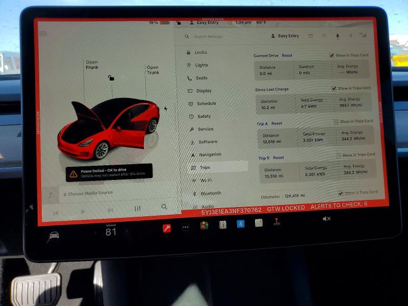 Photo 9 from auction – 2022 TESLA MODEL 3 with VIN 5YJ3E1EA3NF370762