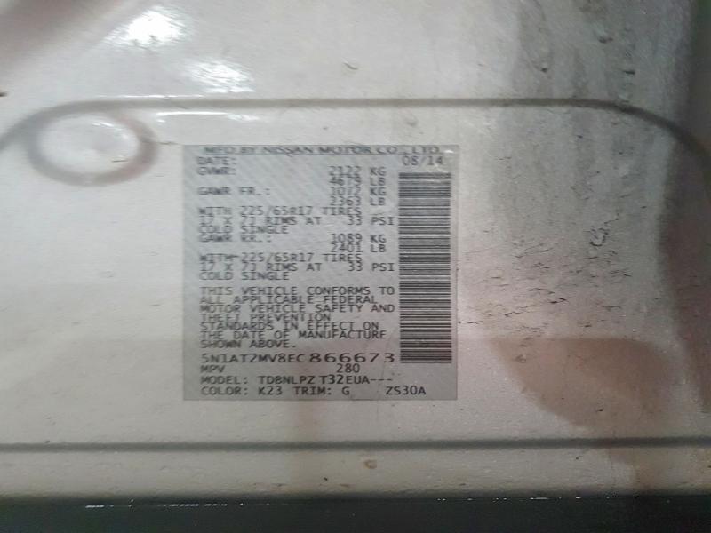 Photo 14 from auction – 2014 NISSAN ROGUE S with VIN 5N1AT2MV8EC866673