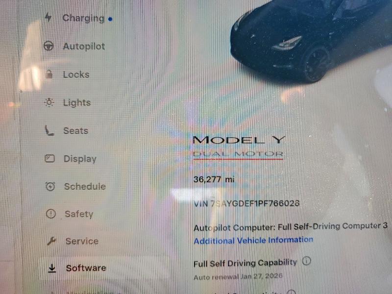 Фото 9 с аукциона – 2023 TESLA MODEL Y с VIN 7SAYGDEF1PF766028
