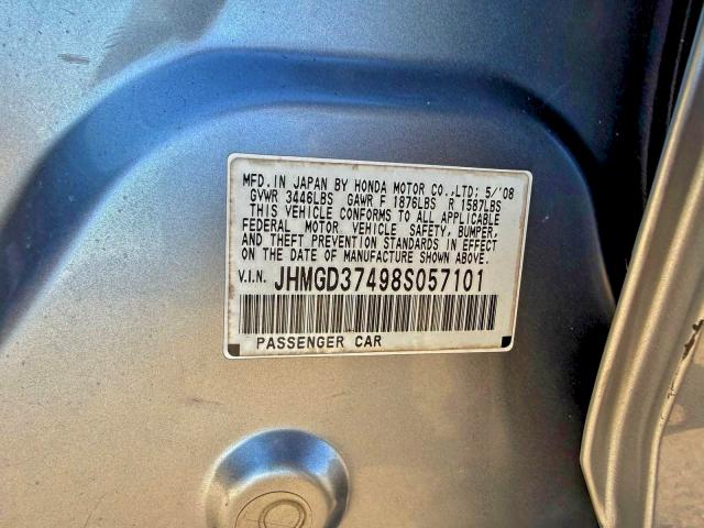 Photo 10 from auction – 2008 HONDA FIT with VIN JHMGD37498S057101