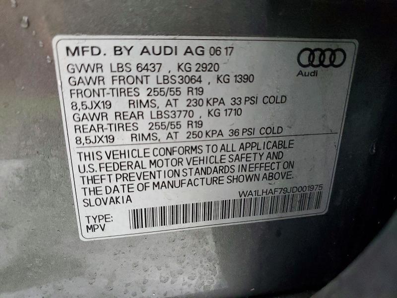 Photo 14 from auction – 2018 AUDI Q7 with VIN WA1LHAF79JD001975