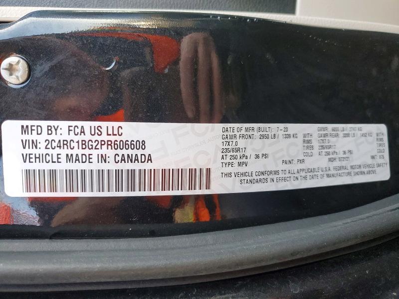 Photo 14 from auction – 2023 CHRYSLER PACIFICA T with VIN 2C4RC1BG2PR606608