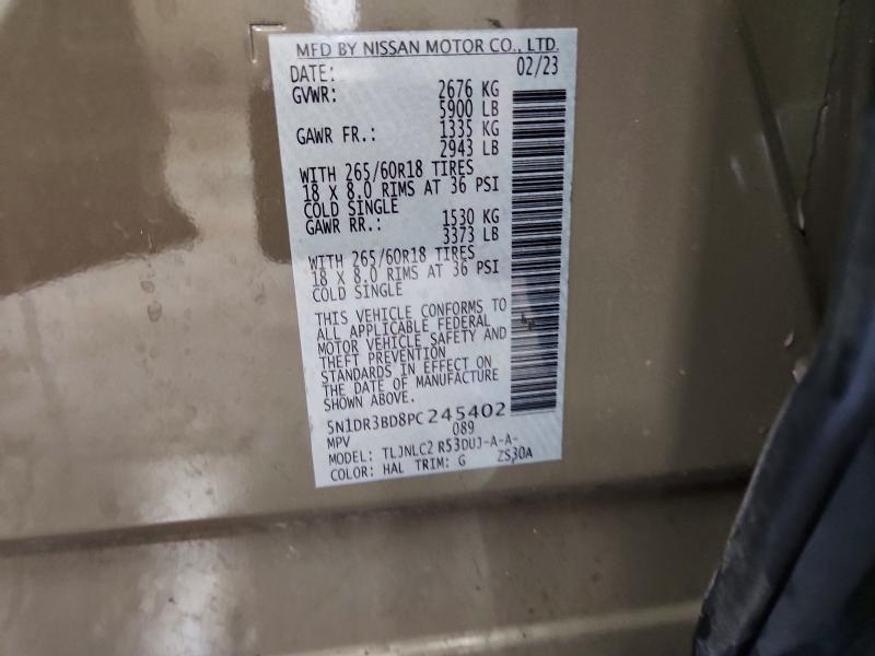 Photo 14 from auction – 2023 NISSAN PATHFINDER with VIN 5N1DR3BD8PC245402