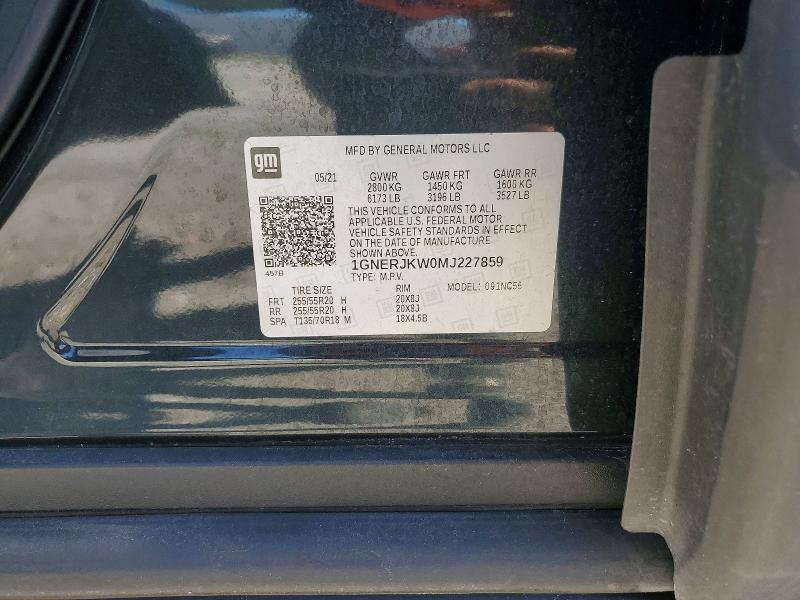Photo 14 from auction – 2021 CHEVROLET TRAVERSE with VIN 1GNERJKW0MJ227859