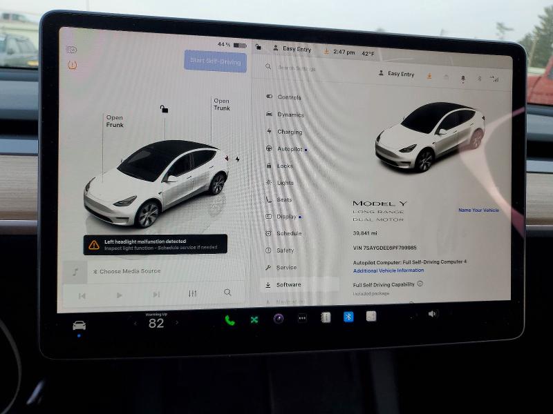 Photo 9 from auction – 2023 TESLA MODEL Y with VIN 7SAYGDEE6PF799985