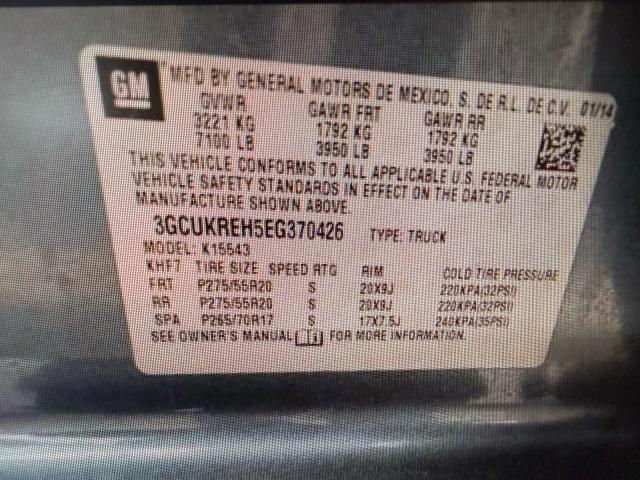 Photo 10 from auction – 2014 CHEVROLET SILVERADO with VIN 3GCUKREH5EG370426