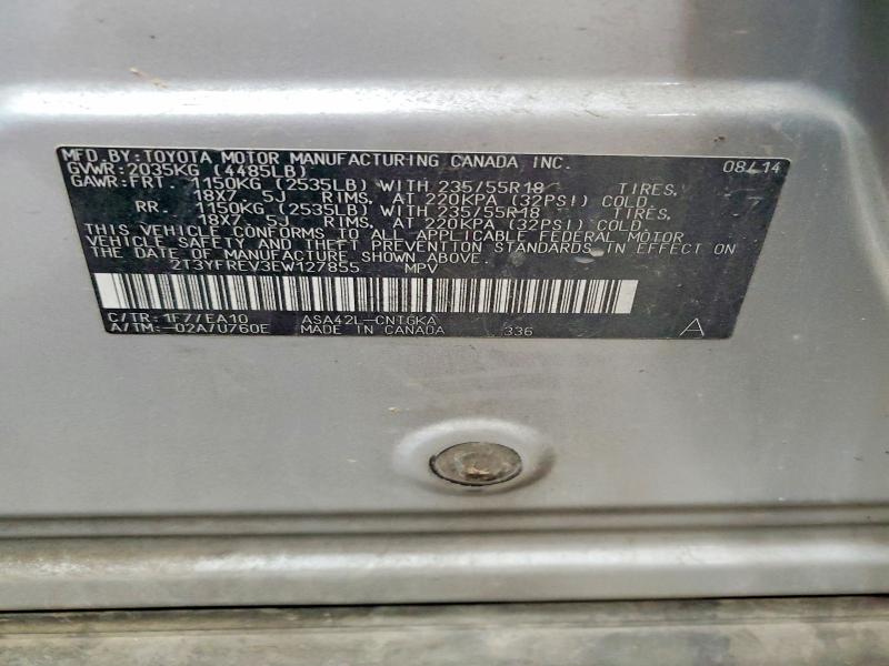 Photo 14 from auction – 2014 TOYOTA RAV4 LIMIT with VIN 2T3YFREV3EW127855