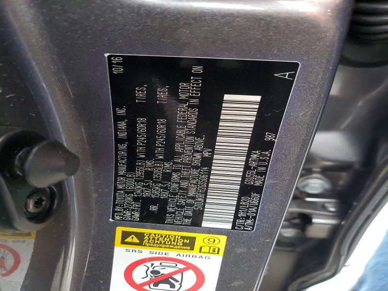 Photo 14 from auction – 2016 TOYOTA HIGHLANDER with VIN 5TDJKRFH2GS506114