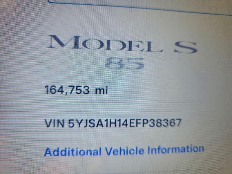 Photo 9 from auction – 2014 TESLA MODEL S with VIN 5YJSA1H14EFP38367