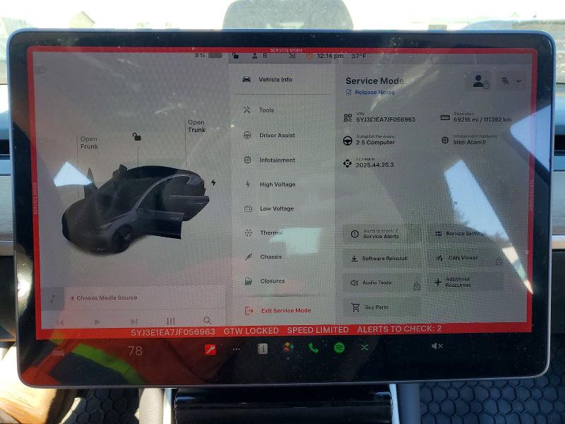 Photo 9 from auction – 2018 TESLA MODEL 3 with VIN 5YJ3E1EA7JF056963