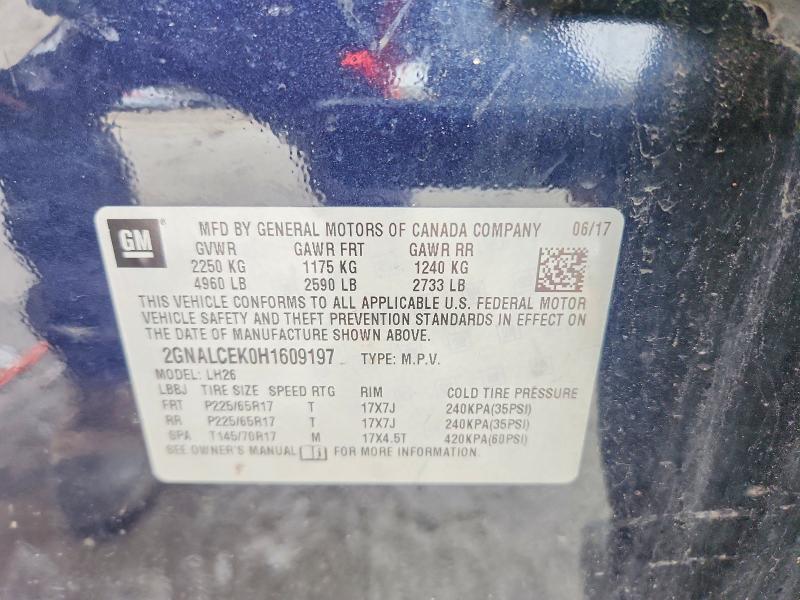 Photo 14 from auction – 2017 CHEVROLET EQUINOX with VIN 2GNALCEK0H1609197