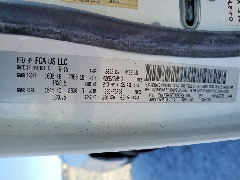 Photo 14 from auction – 2015 JEEP COMPASS with VIN 1C4NJCBA9FD436793