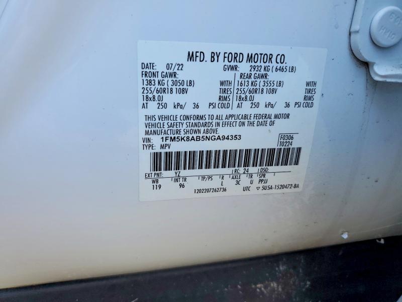 Photo 14 from auction – 2022 FORD EXPLORER P with VIN 1FM5K8AB5NGA94353