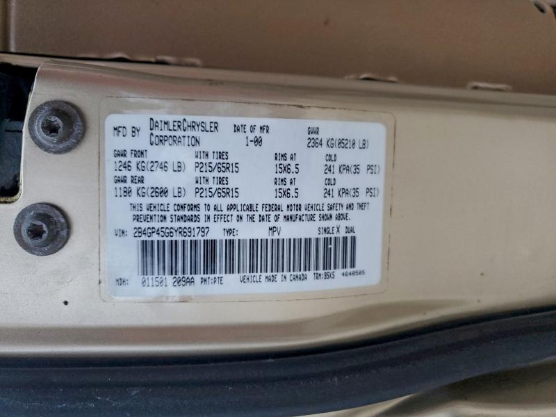 Photo 14 from auction – 2000 DODGE CARAVAN SE with VIN 2B4GP45G6YR691797