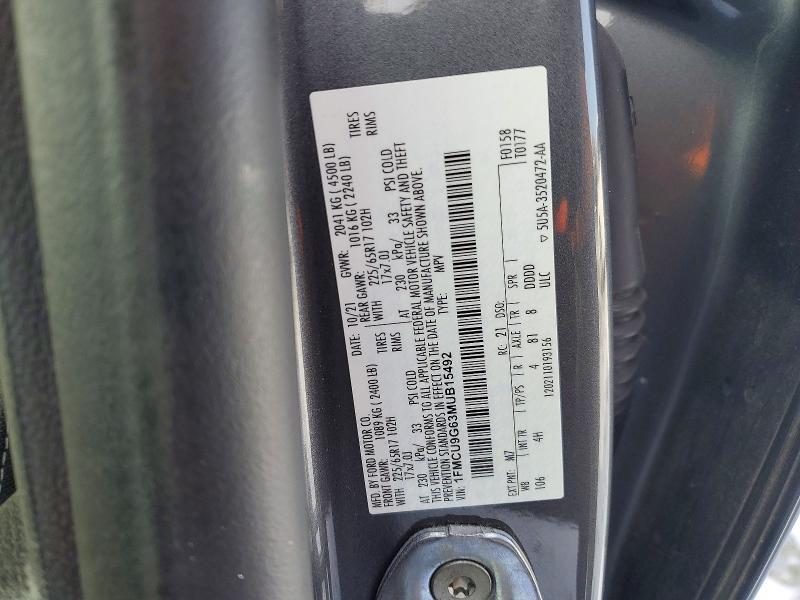 Photo 14 from auction – 2021 FORD ESCAPE with VIN 1FMCU9G63MUB15492