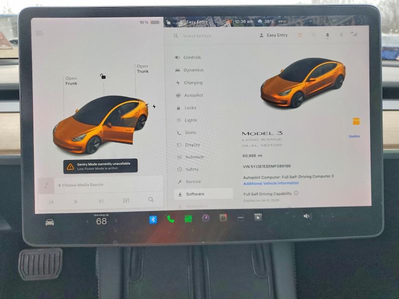 Photo 9 from auction – 2021 TESLA MODEL 3 with VIN 5YJ3E1EB5MF089196