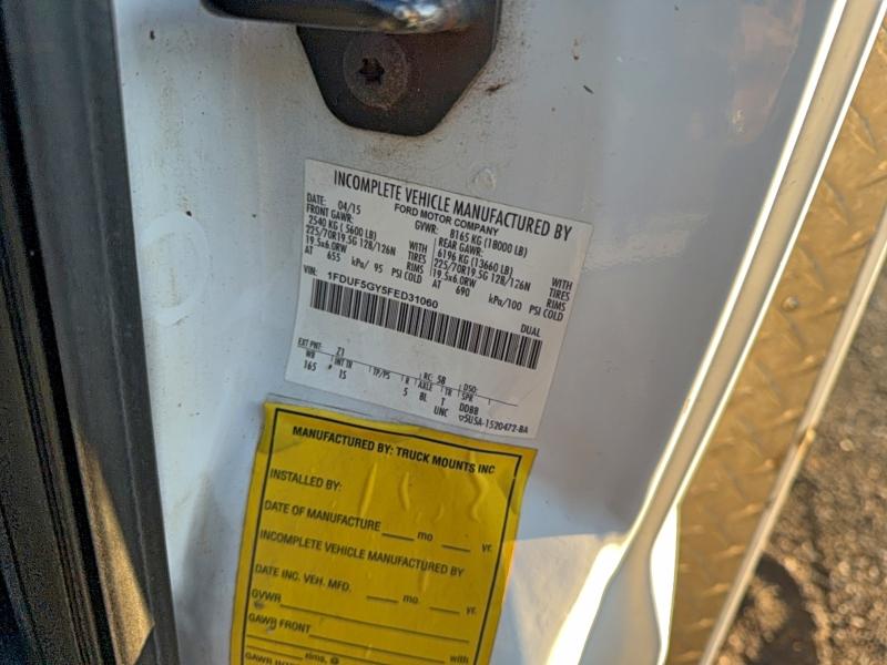 Photo 10 from auction – 2015 FORD F550 SUPER with VIN 1FDUF5GY5FED31060