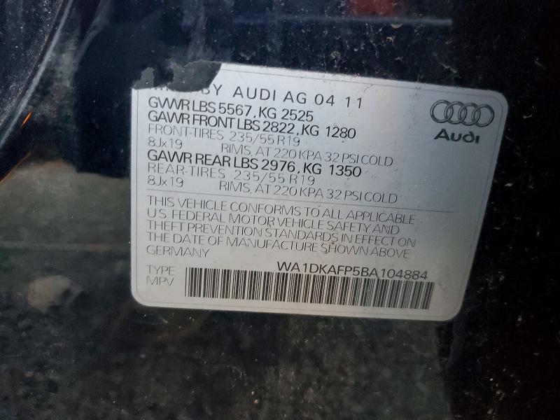Photo 14 from auction – 2011 AUDI Q5 with VIN WA1DKAFP5BA104884