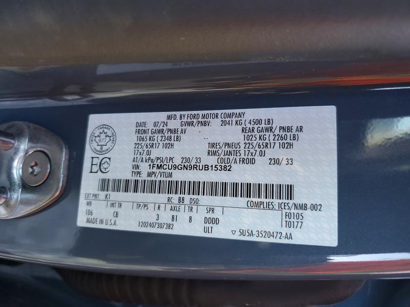 Photo 14 from auction – 2024 FORD ESCAPE with VIN 1FMCU9GN9RUB15382