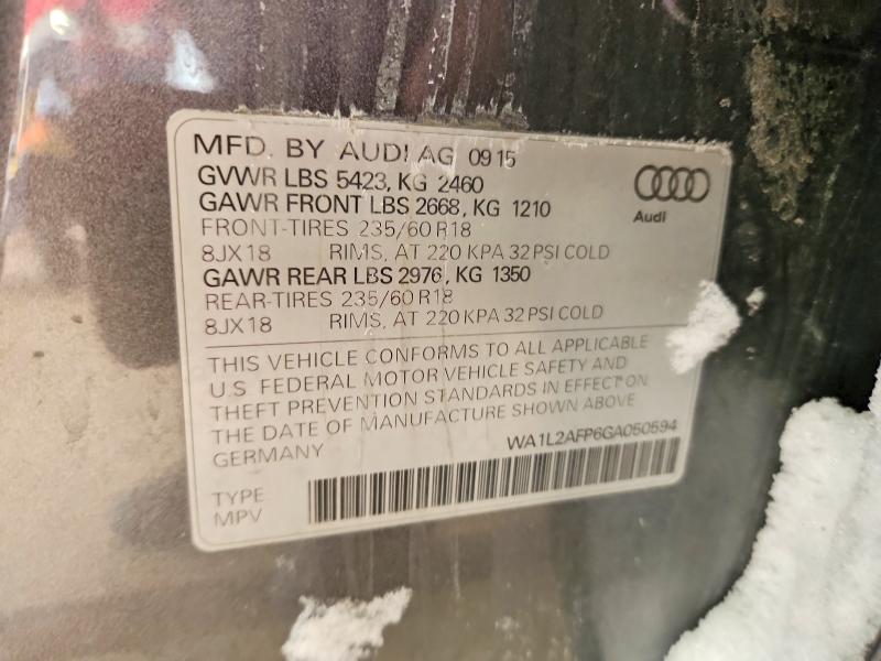 Foto 14 de la subasta – 2016 AUDI Q5 PREMIUM con VIN WA1L2AFP6GA050594