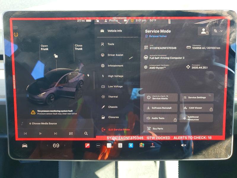 Photo 9 from auction – 2022 TESLA MODEL 3 with VIN 5YJ3E1EA0NF370346