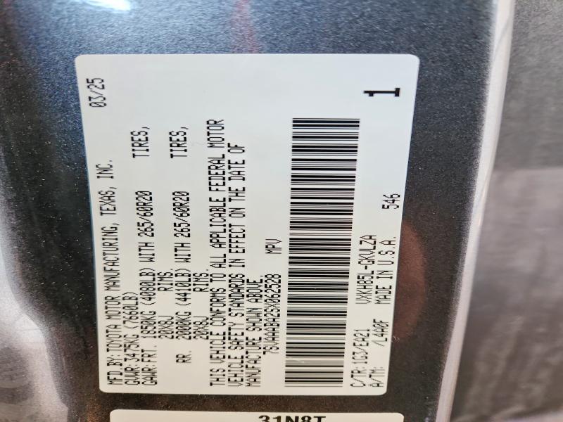 Photo 14 from auction – 2025 TOYOTA SEQUOIA SR with VIN 7SVAAABA2SX062528