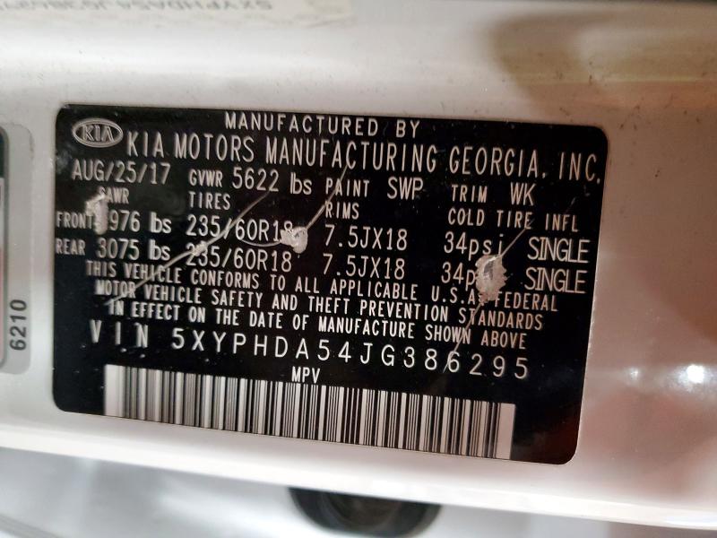 Photo 14 from auction – 2018 KIA SORENTO with VIN 5XYPHDA54JG386295