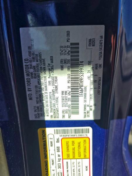 Photo 10 from auction – 2015 FORD MUSTANG with VIN 1FA6P8TH9F5399174
