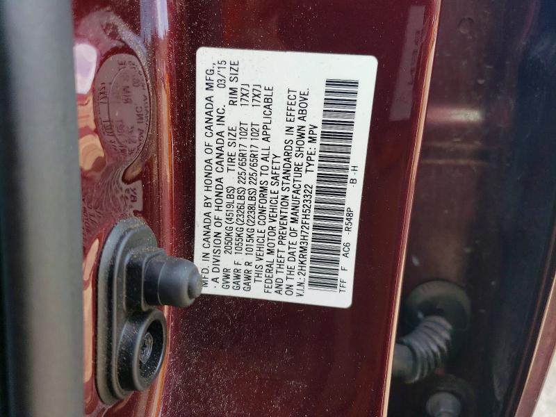 Photo 14 from auction – 2015 HONDA CR-V EXL with VIN 2HKRM3H72FH523322