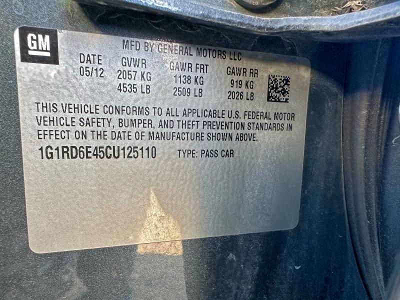 Photo 10 from auction – 2012 CHEVROLET VOLT with VIN 1G1RD6E45CU125110