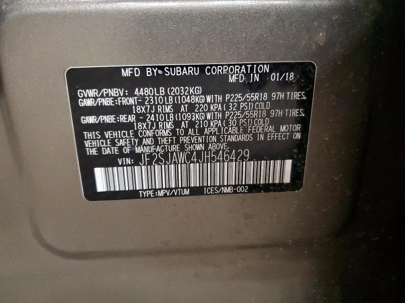 Photo 14 from auction – 2018 SUBARU FORESTER 2 with VIN JF2SJAWC4JH546429