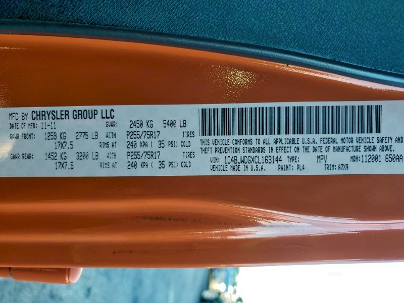 Photo 14 from auction – 2012 JEEP WRANGLER U with VIN 1C4BJWDGXCL163144