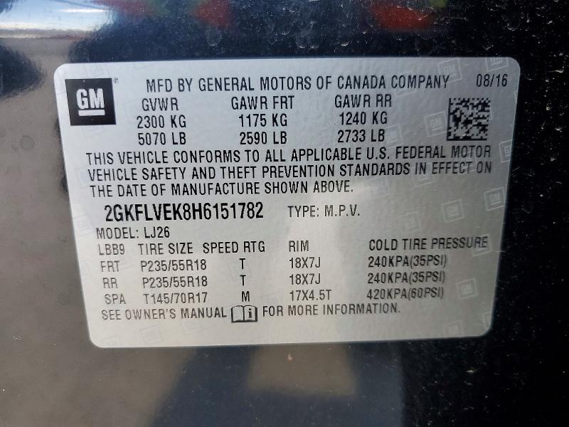 Photo 14 from auction – 2017 GMC TERRAIN DE with VIN 2GKFLVEK8H6151782