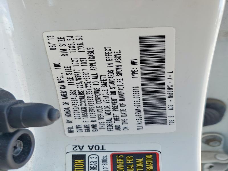 Photo 14 from auction – 2014 HONDA CR-V EXL with VIN 5J6RM4H77EL005619