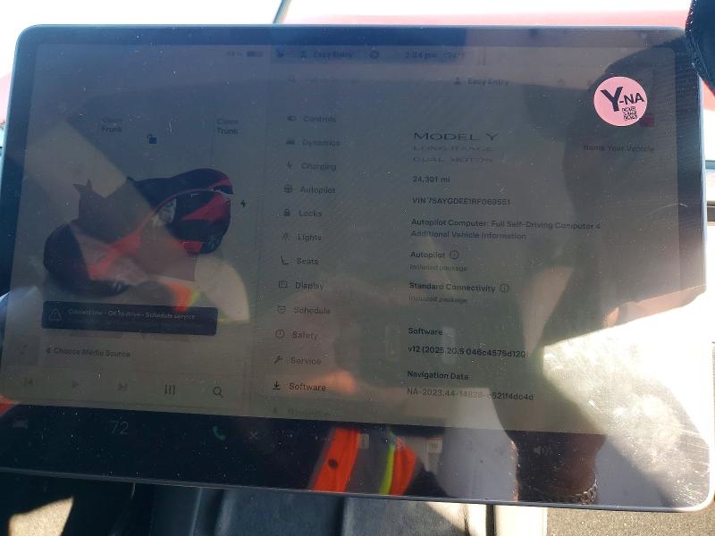 Photo 9 from auction – 2024 TESLA MODEL Y with VIN 7SAYGDEE1RF069551