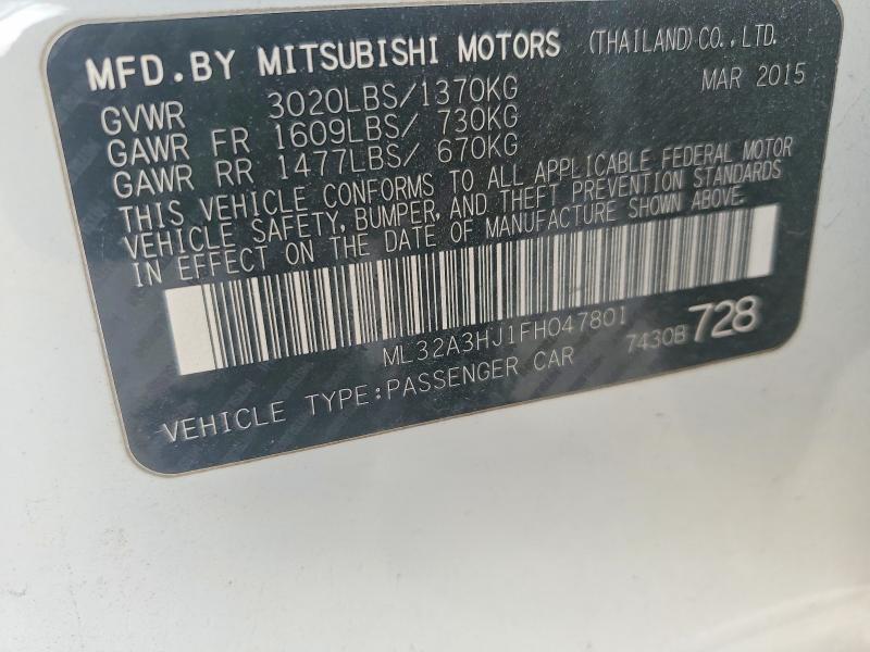 Photo 14 from auction – 2015 MITSUBISHI MIRAGE with VIN ML32A3HJ1FH047801