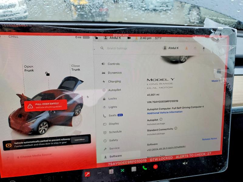 Photo 9 from auction – 2024 TESLA MODEL Y with VIN 7SAYGDEE9RF010019
