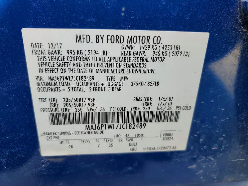 Photo 14 from auction – 2018 FORD ECOSPORT T with VIN MAJ6P1WL7JC182489