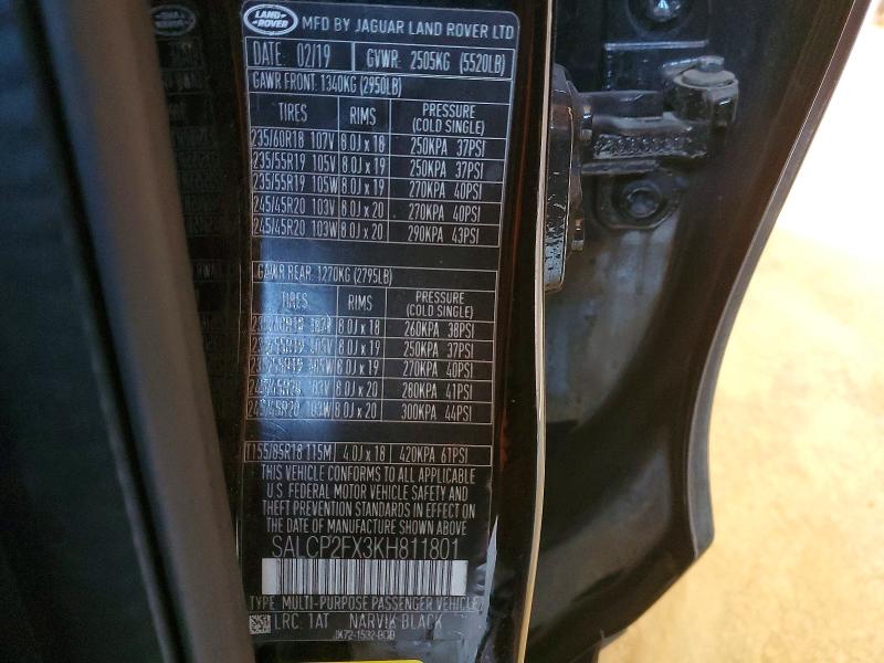 Photo 14 from auction – 2019 LAND ROVER DISCOVERY with VIN SALCP2FX3KH811801