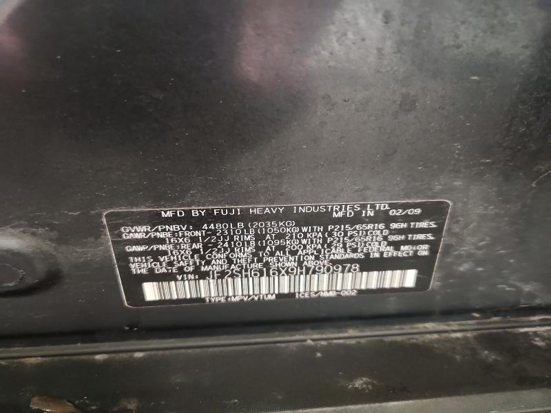 Photo 14 from auction – 2009 SUBARU FORESTER 2 with VIN JF2SH616X9H790978