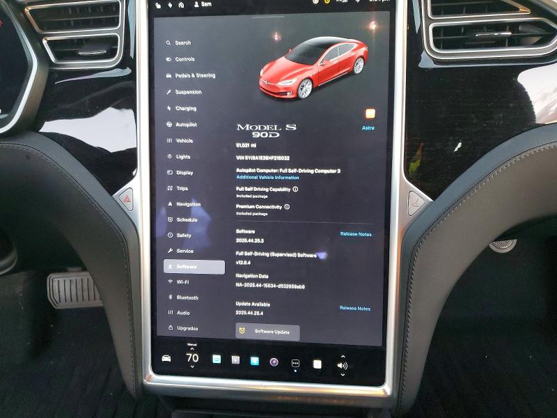 Photo 9 from auction – 2017 TESLA MODEL S with VIN 5YJSA1E28HF215032