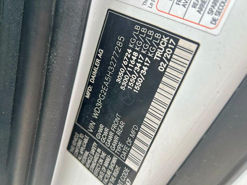 Photo 10 from auction – 2017 MERCEDES-BENZ METRIS with VIN WD3PG2EA5H3277285