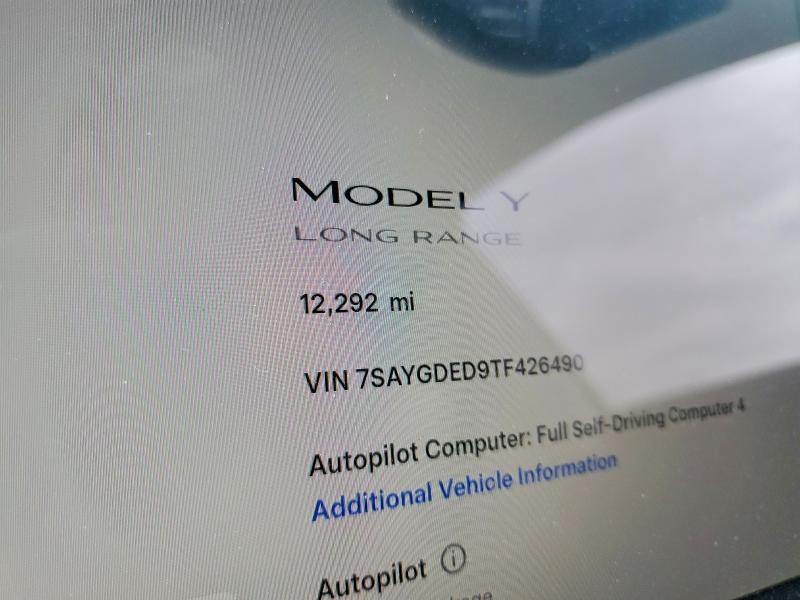 Photo 9 from auction – 2026 TESLA MODEL Y with VIN 7SAYGDED9TF426490