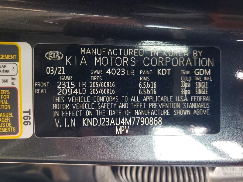 Photo 14 from auction – 2021 KIA SOUL with VIN KNDJ23AU4M7790868