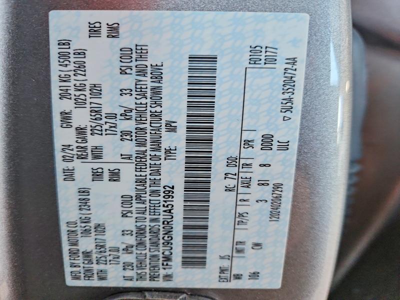 Photo 14 from auction – 2024 FORD ESCAPE ACT with VIN 1FMCU9GN0RUA51992