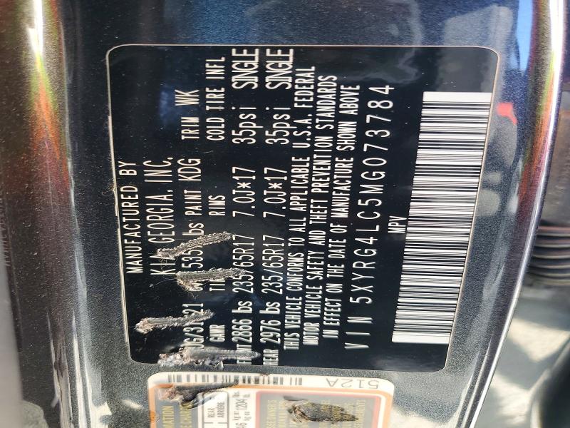 Photo 14 from auction – 2021 KIA SORENTO with VIN 5XYRG4LC5MG073784