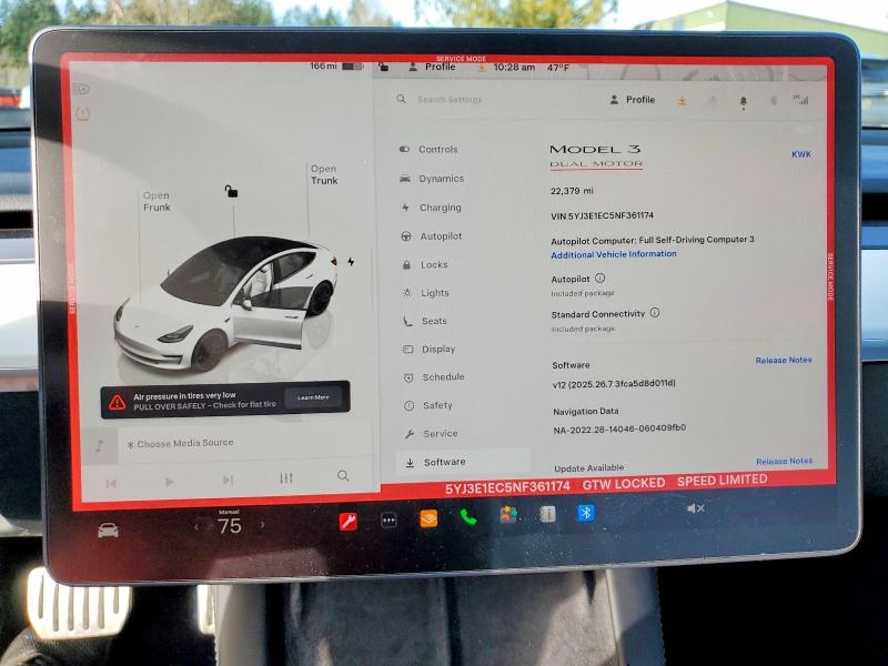 Photo 9 from auction – 2022 TESLA MODEL 3 with VIN 5YJ3E1EC5NF361174